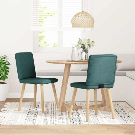 Sillas de comedor 2 unidades tela verde oscuro en Sillas de comedor | Comprar online en Foru.es