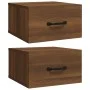Wall bedside tables 2 pcs oak brown 35x35x20 cm by vidaXL, Nightstands - Ref: Foro24-817584, Price: 58,89 €, Discount: %
