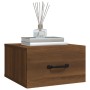 Mesitas de noche de pared 2 uds marrón roble 35x35x20 cm de vidaXL, Mesitas de noche - Ref: Foro24-817584, Precio: 59,75 €, D...