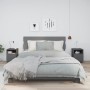 Mesitas de noche 2 uds madera maciza de pino gris 40x34x55 cm de vidaXL, Mesitas de noche - Ref: Foro24-818320, Precio: 79,73...