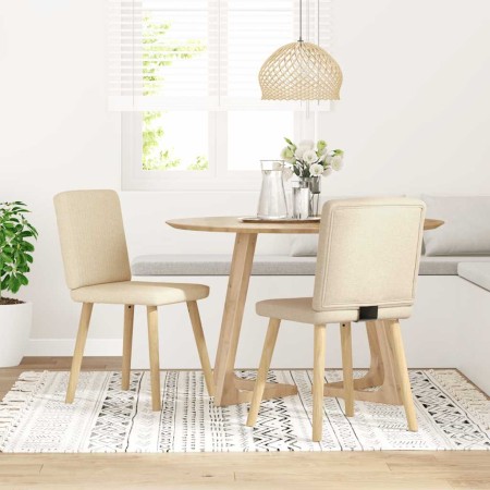 Sillas de comedor 2 unidades tela color crema en Sillas de comedor | Comprar online en Foru.es