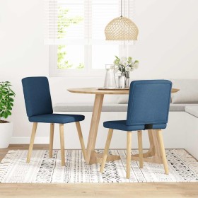 Sillas de comedor 2 unidades tela azul en Sillas de comedor | Comprar online en Foru.es