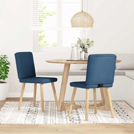 Sillas de comedor 2 unidades tela azul en Sillas de comedor | Comprar online en Foru.es