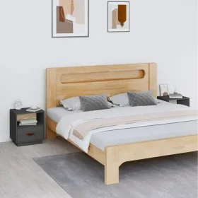 Mesitas de noche 2 uds madera maciza pino gris 40x34x45 cm de vidaXL, Mesitas de noche - Ref: Foro24-818300, Precio: 69,72 €,...