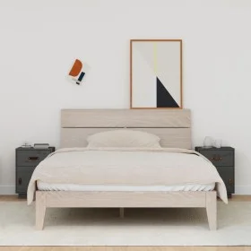 Mesitas de noche 2 uds madera maciza de pino gris 40x34x55 cm de vidaXL, Mesitas de noche - Ref: Foro24-818310, Precio: 90,30...