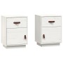 Mesitas de noche 2 uds madera maciza pino blanco 40x34x55 cm de vidaXL, Mesitas de noche - Ref: Foro24-818308, Precio: 91,26 ...
