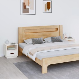 Mesitas de noche 2 uds madera maciza pino blanco 40x34x45 cm de vidaXL, Mesitas de noche - Ref: Foro24-818298, Precio: 74,05 ...