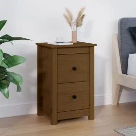 Mesita de noche madera maciza de pino marrón miel 40x35x61,5 cm de vidaXL, Mesitas de noche - Ref: Foro24-820952, Precio: 54,...
