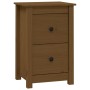 Mesita de noche madera maciza de pino marrón miel 40x35x61,5 cm de vidaXL, Mesitas de noche - Ref: Foro24-820952, Precio: 54,...