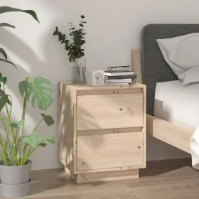Mesita de noche madera maciza de pino 40x35x50 cm de vidaXL, Mesitas de noche - Ref: Foro24-813315, Precio: 48,27 €, Descuent...