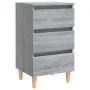 Bedside table with solid Sonoma gray wood legs 40x35x69 cm by vidaXL, Nightstands - Ref: Foro24-813136, Price: 52,48 €, Disco...