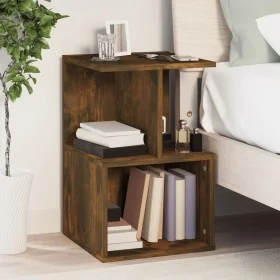 Mesita de noche madera contrachapada roble ahumado 35x35x55 cm de vidaXL, Mesitas de noche - Ref: Foro24-815183, Precio: 37,6...