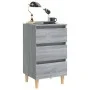 Bedside table with solid Sonoma gray wood legs 40x35x69 cm by vidaXL, Nightstands - Ref: Foro24-813136, Price: 52,48 €, Disco...