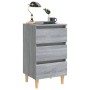 Mesita de noche con patas madera maciza gris Sonoma 40x35x69 cm de vidaXL, Mesitas de noche - Ref: Foro24-813136, Precio: 53,...