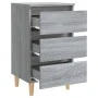 Bedside table with solid Sonoma gray wood legs 40x35x69 cm by vidaXL, Nightstands - Ref: Foro24-813136, Price: 52,48 €, Disco...