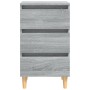 Mesita de noche con patas madera maciza gris Sonoma 40x35x69 cm de vidaXL, Mesitas de noche - Ref: Foro24-813136, Precio: 53,...