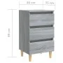 Bedside table with solid Sonoma gray wood legs 40x35x69 cm by vidaXL, Nightstands - Ref: Foro24-813136, Price: 52,48 €, Disco...