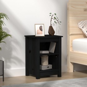 Mesita de noche madera maciza de pino negro 40x35x55 cm de vidaXL, Mesitas de noche - Ref: Foro24-820964, Precio: 38,27 €, De...
