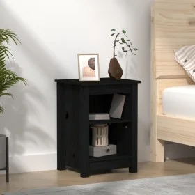 Nachttisch aus massivem schwarzem Kiefernholz, 40 x 35 x 55 cm von vidaXL, Nachttische - Ref: Foro24-820964, Preis: 38,27 €, ...