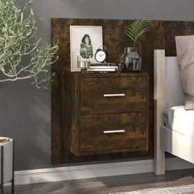 Mesita de noche de pared roble ahumado de vidaXL, Mesitas de noche - Ref: Foro24-816958, Precio: 36,01 €, Descuento: %