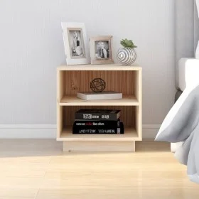 Mesita de noche de madera maciza de pino 40x34x40 cm de vidaXL, Mesitas de noche - Ref: Foro24-813325, Precio: 40,84 €, Descu...