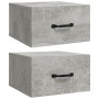Mesitas de noche de pared 2 uds color gris hormigón 35x35x20 cm de vidaXL, Mesitas de noche - Ref: Foro24-812861, Precio: 41,...