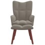 Sillón de relax con taburete de terciopelo gris claro de vidaXL, Sillones - Ref: Foro24-328062, Precio: 127,96 €, Descuento: %