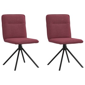 Sillas de comedor 2 unidades tela rojo tinto en Sillas de comedor | Comprar online en Foru.es