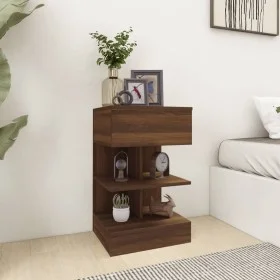 Mesita de noche madera contrachapada marrón roble 40x35x65 cm de vidaXL, Mesitas de noche - Ref: Foro24-816045, Precio: 51,04...