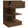 Mesita de noche madera contrachapada marrón roble 40x35x65 cm de vidaXL, Mesitas de noche - Ref: Foro24-816045, Precio: 51,82...