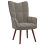 Sillón de relax con taburete de terciopelo gris claro de vidaXL, Sillones - Ref: Foro24-328062, Precio: 127,96 €, Descuento: %