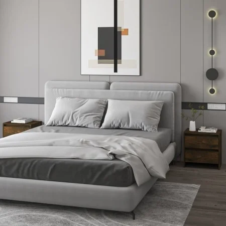 Mesita noche 2 unidades roble ahumado 45x34,5x44,5 cm de vidaXL, Mesitas de noche - Ref: Foro24-813039, Precio: 64,66 €, Desc...