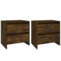 Mesita noche 2 unidades roble ahumado 45x34,5x44,5 cm de vidaXL, Mesitas de noche - Ref: Foro24-813039, Precio: 65,39 €, Desc...