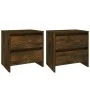 Mesita noche 2 unidades roble ahumado 45x34,5x44,5 cm de vidaXL, Mesitas de noche - Ref: Foro24-813039, Precio: 64,66 €, Desc...