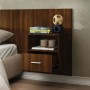 Mesita de noche de pared marrón roble de vidaXL, Mesitas de noche - Ref: Foro24-816968, Precio: 47,09 €, Descuento: %