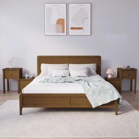 Mesitas de noche 2 uds madera pino marrón miel 79,5x38x65,5 cm de vidaXL, Mesitas de noche - Ref: Foro24-814546, Precio: 119,...