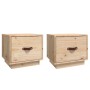 Mesitas de noche 2 uds madera maciza de pino 40x34x35 cm de vidaXL, Mesitas de noche - Ref: Foro24-818286, Precio: 73,71 €, D...