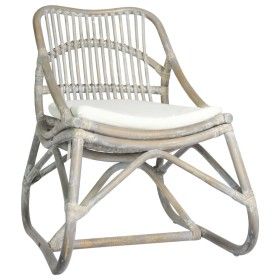 Silla de ratán lino gris de vidaXL, Sillones - Ref: Foro24-325482, Precio: 140,55 €, Descuento: %