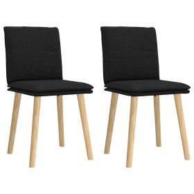 Sillas de comedor 2 unidades tela negro en Sillas de comedor | Comprar online en Foru.es