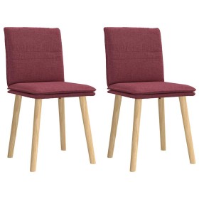 Sillas de comedor 2 unidades tela rojo tinto en Sillas de comedor | Comprar online en Foru.es