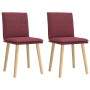 Sillas de comedor 2 unidades tela rojo tinto en Sillas de comedor | Comprar online en Foru.es