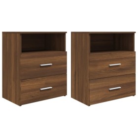 Mesitas de noche 2 unidades marrón roble 50x32x60 cm de vidaXL, Mesitas de noche - Ref: Foro24-815863, Precio: 119,38 €, Desc...