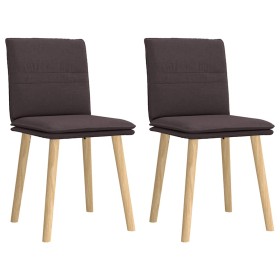 Sillas de comedor 2 unidades tela marrón oscuro en Sillas de comedor | Comprar online en Foru.es