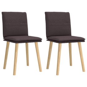 Sillas de comedor 2 unidades tela marrón oscuro en Sillas de comedor | Comprar online en Foru.es