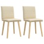 Sillas de comedor 2 unidades tela color crema en Sillas de comedor | Comprar online en Foru.es