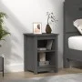Mesita de noche madera maciza de pino gris 40x35x55 cm de vidaXL, Mesitas de noche - Ref: Foro24-820960, Precio: 54,76 €, Des...