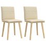 Sillas de comedor 2 unidades tela color crema en Sillas de comedor | Comprar online en Foru.es