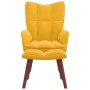 Sillón de relax con taburete terciopelo amarillo mostaza de vidaXL, Sillones - Ref: Foro24-328069, Precio: 125,96 €, Descuent...