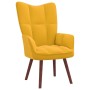 Sillón de relax con taburete terciopelo amarillo mostaza de vidaXL, Sillones - Ref: Foro24-328069, Precio: 125,96 €, Descuent...