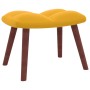 Sillón de relax con taburete terciopelo amarillo mostaza de vidaXL, Sillones - Ref: Foro24-328069, Precio: 125,96 €, Descuent...